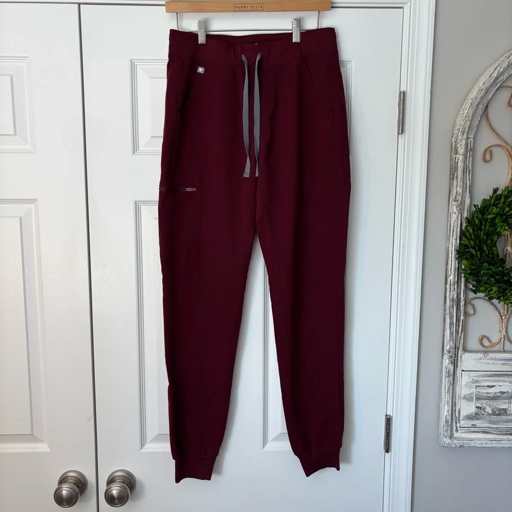 Lot of 3 FIGS Women’s High Waisted Zamora Joggers S/Tall Long Blue Navy Burgundy - Picture 8 of 10